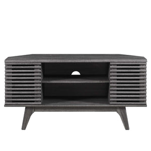 Modway Furniture Render 46" Corner TV Stand - Mid-Century Modern Design with Smart Storage for Your Living Space Charcoal EEI-6157-CHA