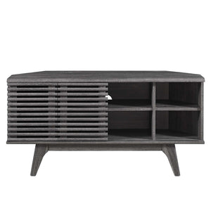 Modway Furniture Render 46" Corner TV Stand - Mid-Century Modern Design with Smart Storage for Your Living Space Charcoal EEI-6157-CHA