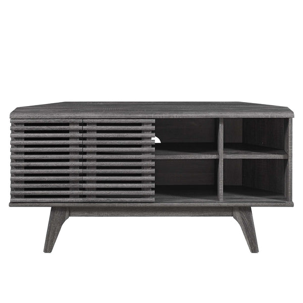 Modway Furniture Render 46" Corner TV Stand - Mid-Century Modern Design with Smart Storage for Your Living Space Charcoal EEI-6157-CHA
