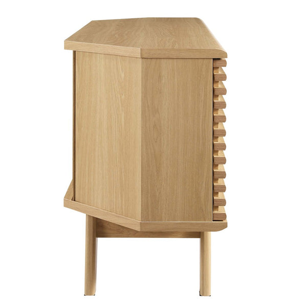 Modway Furniture Render 46" Corner TV Stand - Mid-Century Modern Design with Smart Storage for Your Living Space Oak EEI-6157-OAK