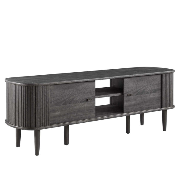 Modway Furniture Contour 55" TV Stand by Modway - Stylish Mid-Century Design with Versatile Storage for All Spaces Charcoal EEI-6158-CHA