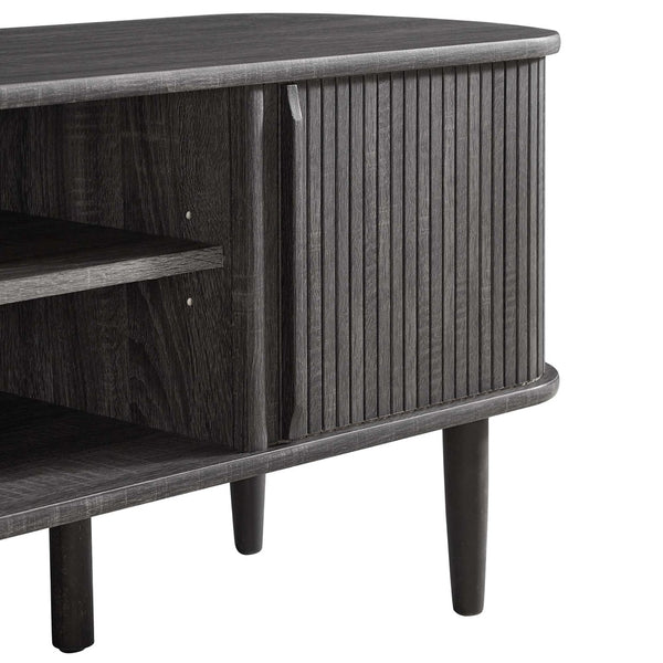 Modway Furniture Contour 55" TV Stand by Modway - Stylish Mid-Century Design with Versatile Storage for All Spaces Charcoal EEI-6158-CHA