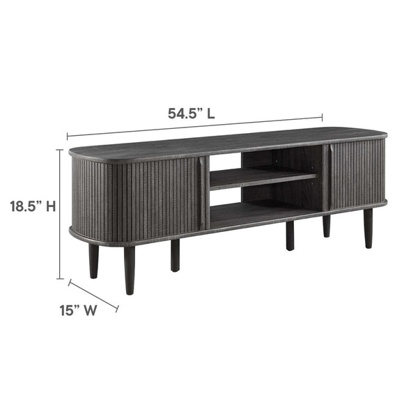 Modway Furniture Contour 55" TV Stand by Modway - Stylish Mid-Century Design with Versatile Storage for All Spaces Charcoal EEI-6158-CHA