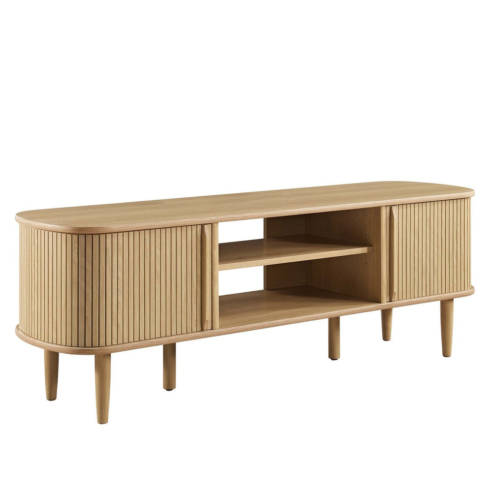 Modway Furniture Contour 55" TV Stand by Modway - Stylish Mid-Century Design with Versatile Storage for All Spaces Oak EEI-6158-OAK