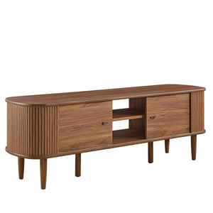 Modway Furniture Contour 55" TV Stand by Modway - Stylish Mid-Century Design with Versatile Storage for All Spaces Walnut EEI-6158-WAL