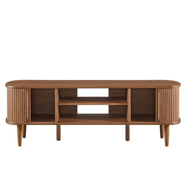 Modway Furniture Contour 55" TV Stand by Modway - Stylish Mid-Century Design with Versatile Storage for All Spaces Walnut EEI-6158-WAL