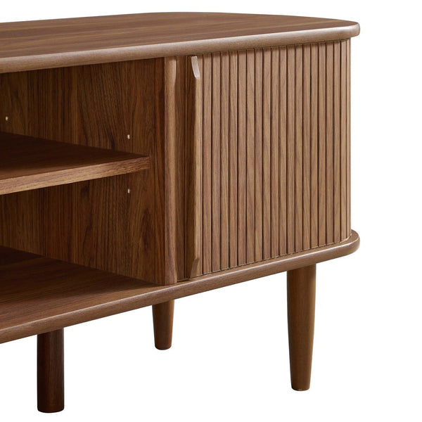 Modway Furniture Contour 55" TV Stand by Modway - Stylish Mid-Century Design with Versatile Storage for All Spaces Walnut EEI-6158-WAL