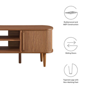 Modway Furniture Contour 55" TV Stand by Modway - Stylish Mid-Century Design with Versatile Storage for All Spaces Walnut EEI-6158-WAL