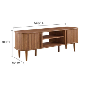 Modway Furniture Contour 55" TV Stand by Modway - Stylish Mid-Century Design with Versatile Storage for All Spaces Walnut EEI-6158-WAL