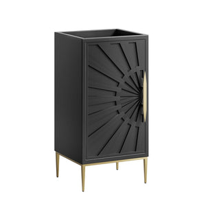 Modway Furniture Awaken 18" Bathroom Vanity Cabinet in Black - Modern Elegance with Gold Accents & Ample Storage EEI-6159-BLK
