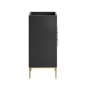 Modway Furniture Awaken 18" Bathroom Vanity Cabinet in Black - Modern Elegance with Gold Accents & Ample Storage EEI-6159-BLK
