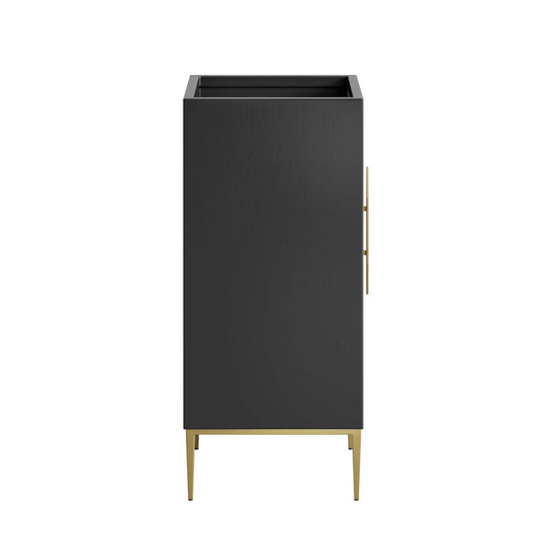 Modway Furniture Awaken 18" Bathroom Vanity Cabinet in Black - Modern Elegance with Gold Accents & Ample Storage EEI-6159-BLK