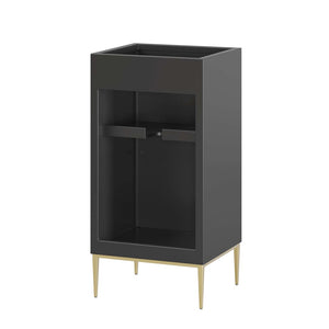 Modway Furniture Awaken 18" Bathroom Vanity Cabinet in Black - Modern Elegance with Gold Accents & Ample Storage EEI-6159-BLK