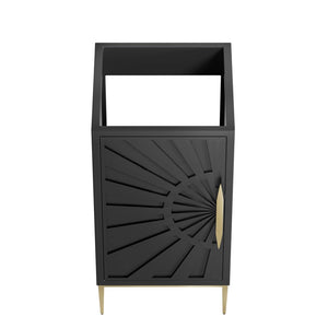 Modway Furniture Awaken 18" Bathroom Vanity Cabinet in Black - Modern Elegance with Gold Accents & Ample Storage EEI-6159-BLK