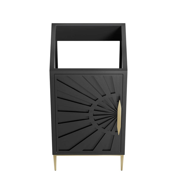 Modway Furniture Awaken 18" Bathroom Vanity Cabinet in Black - Modern Elegance with Gold Accents & Ample Storage EEI-6159-BLK