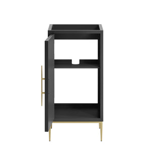 Modway Furniture Awaken 18" Bathroom Vanity Cabinet in Black - Modern Elegance with Gold Accents & Ample Storage EEI-6159-BLK