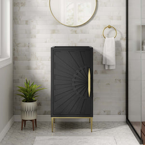 Modway Furniture Awaken 18" Bathroom Vanity Cabinet in Black - Modern Elegance with Gold Accents & Ample Storage EEI-6159-BLK