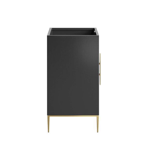 Modway Furniture Awaken 24" Bathroom Vanity Cabinet - Modern Black Design with Gold Accents & Ample Storage Space EEI-6160-BLK