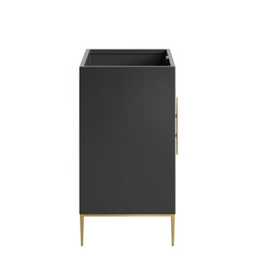 Modway Furniture Awaken 30" Modern Bathroom Vanity Cabinet with Radial Doors and Gold Accents for Elegant Storage EEI-6161-BLK