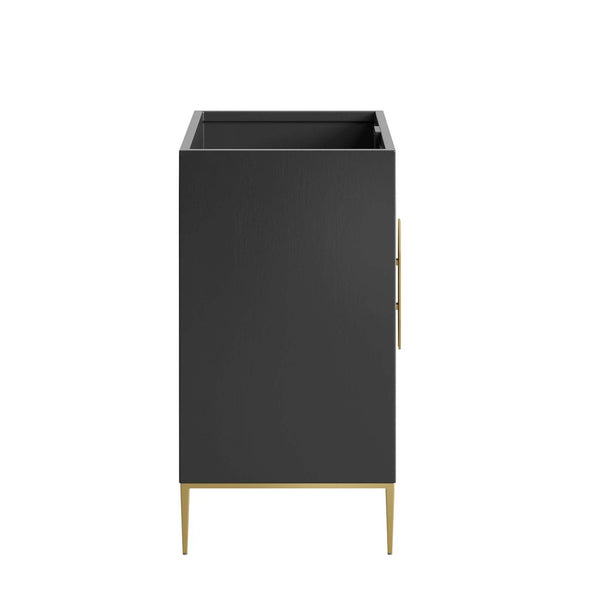 Modway Furniture Awaken 30" Modern Bathroom Vanity Cabinet with Radial Doors and Gold Accents for Elegant Storage EEI-6161-BLK