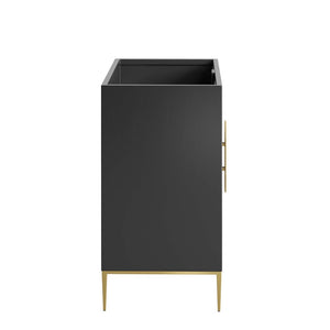 Modway Furniture Awaken 36" Bathroom Vanity Cabinet - Modern Black Design with Gold Accents for Stylish Storage Solutions EEI-6162-BLK