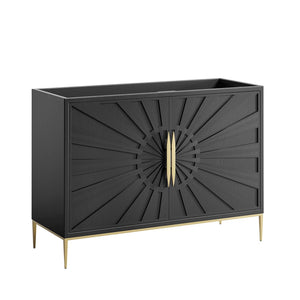 Modway Furniture Awaken 48" Elegant Bathroom Vanity Cabinet with Spacious Storage for Single or Double Sinks - Black EEI-6163-BLK