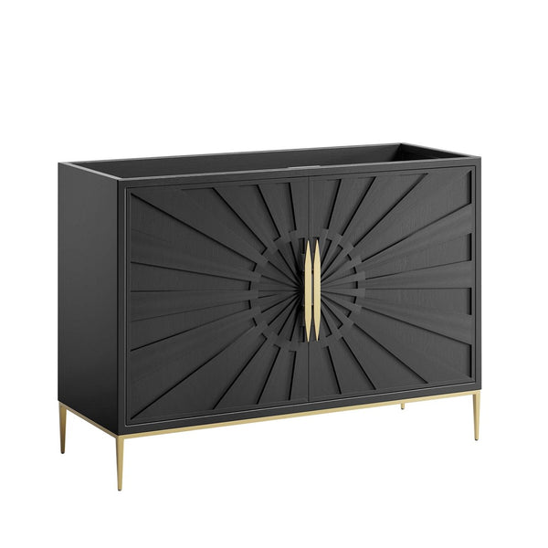 Modway Furniture Awaken 48" Elegant Bathroom Vanity Cabinet with Spacious Storage for Single or Double Sinks - Black EEI-6163-BLK