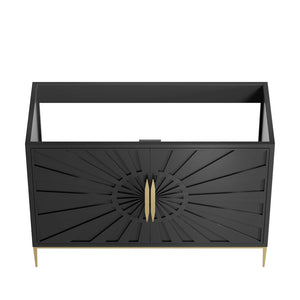 Modway Furniture Awaken 48" Elegant Bathroom Vanity Cabinet with Spacious Storage for Single or Double Sinks - Black EEI-6163-BLK