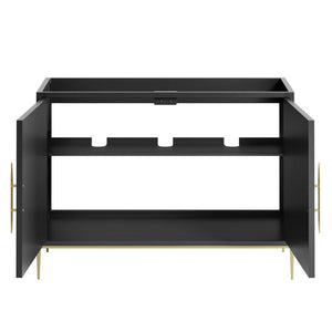 Modway Furniture Awaken 48" Elegant Bathroom Vanity Cabinet with Spacious Storage for Single or Double Sinks - Black EEI-6163-BLK