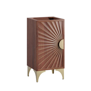 Modway Furniture Daylight 18" Bathroom Vanity Cabinet - Elegant Walnut Design with Brass Accents & Open Shelving EEI-6164-WAL