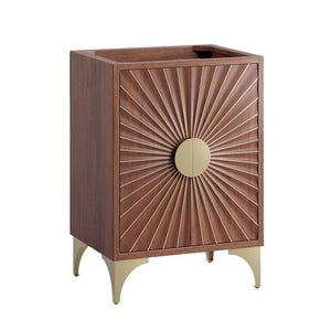 Modway Furniture Daylight 24" Handcrafted Bathroom Vanity Cabinet - Solid Mango Wood with Brass Accents & Storage Solutions EEI-6165-WAL