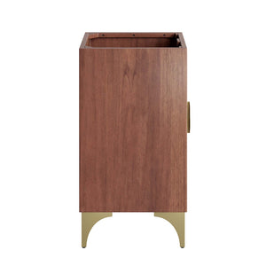 Modway Furniture Daylight 24" Handcrafted Bathroom Vanity Cabinet - Solid Mango Wood with Brass Accents & Storage Solutions EEI-6165-WAL