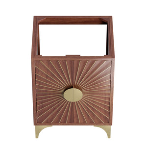 Modway Furniture Daylight 24" Handcrafted Bathroom Vanity Cabinet - Solid Mango Wood with Brass Accents & Storage Solutions EEI-6165-WAL