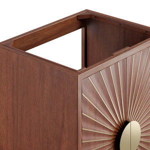 Modway Furniture Daylight 24" Handcrafted Bathroom Vanity Cabinet - Solid Mango Wood with Brass Accents & Storage Solutions EEI-6165-WAL