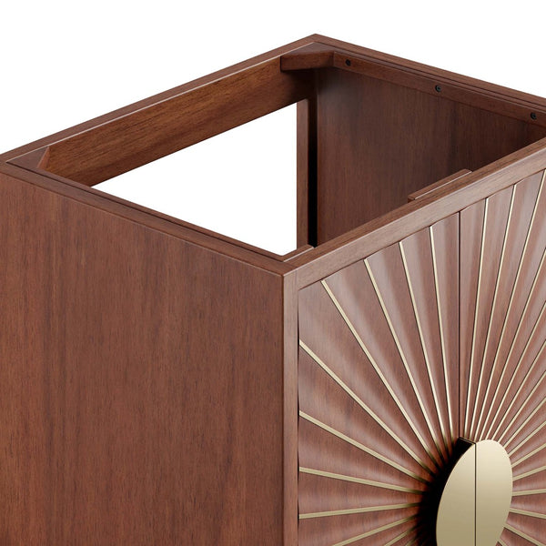 Modway Furniture Daylight 24" Handcrafted Bathroom Vanity Cabinet - Solid Mango Wood with Brass Accents & Storage Solutions EEI-6165-WAL