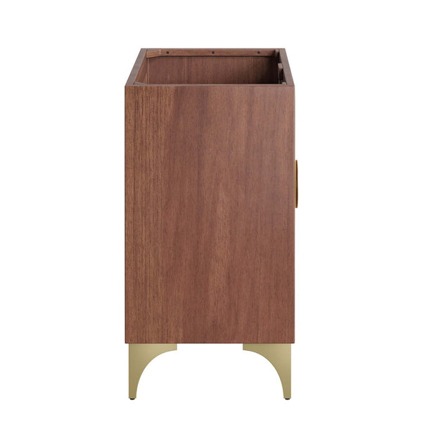 Modway Furniture Daylight 36" Bathroom Vanity Cabinet - Elegant Walnut Finish with Brass Accents & Ample Storage EEI-6167-WAL