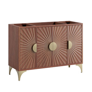 Modway Furniture Daylight 48" Contemporary Bathroom Vanity Cabinet - Solid Mango Wood with Elegant Brass Accents EEI-6168-WAL