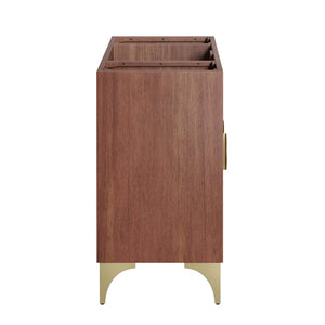 Modway Furniture Daylight 48" Contemporary Bathroom Vanity Cabinet - Solid Mango Wood with Elegant Brass Accents EEI-6168-WAL