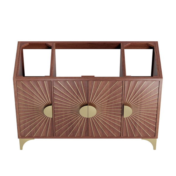 Modway Furniture Daylight 48" Contemporary Bathroom Vanity Cabinet - Solid Mango Wood with Elegant Brass Accents EEI-6168-WAL