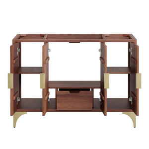 Modway Furniture Daylight 48" Contemporary Bathroom Vanity Cabinet - Solid Mango Wood with Elegant Brass Accents EEI-6168-WAL