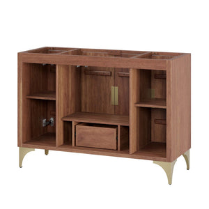 Modway Furniture Daylight 48" Contemporary Bathroom Vanity Cabinet - Solid Mango Wood with Elegant Brass Accents EEI-6168-WAL