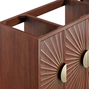 Modway Furniture Daylight 48" Contemporary Bathroom Vanity Cabinet - Solid Mango Wood with Elegant Brass Accents EEI-6168-WAL