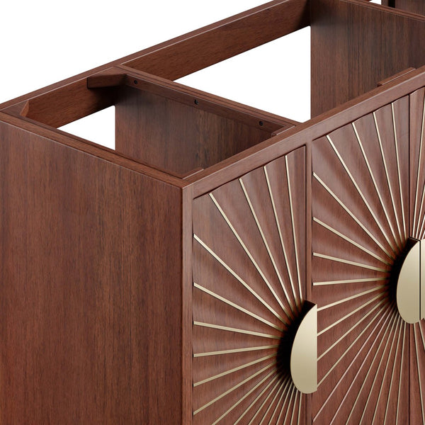 Modway Furniture Daylight 48" Contemporary Bathroom Vanity Cabinet - Solid Mango Wood with Elegant Brass Accents EEI-6168-WAL