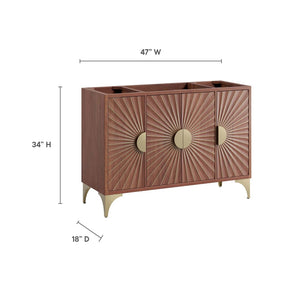 Modway Furniture Daylight 48" Contemporary Bathroom Vanity Cabinet - Solid Mango Wood with Elegant Brass Accents EEI-6168-WAL