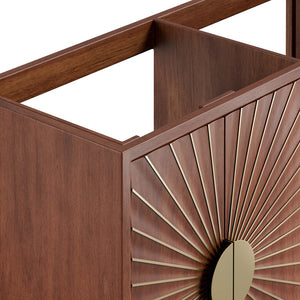 Modway Furniture Daylight 48" Double Sink Bathroom Vanity Cabinet - Stylish Walnut Wood with Brass Accent Design EEI-6169-WAL