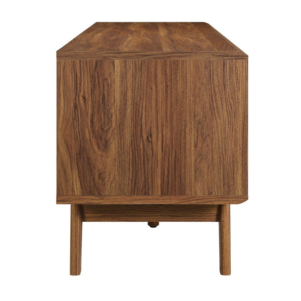 Modway Furniture Iterate 59" Modern TV Stand with Slatted Doors - Walnut Finish, Perfect for Living Room Storage Solutions EEI-6180-WAL