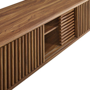 Modway Furniture Iterate 59" Modern TV Stand with Slatted Doors - Walnut Finish, Perfect for Living Room Storage Solutions EEI-6180-WAL
