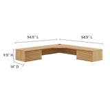 Modway Furniture Render Wall Mount Corner Office Desk Oak 54.5 x 54.5 x 9.5