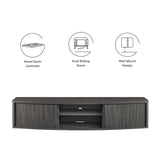 Modway Furniture Resonance 60" Wall-Mount TV Stand Charcoal 60 x 14 x 12