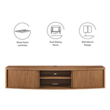 Modway Furniture Resonance 60" Wall-Mount TV Stand Walnut 60 x 14 x 12